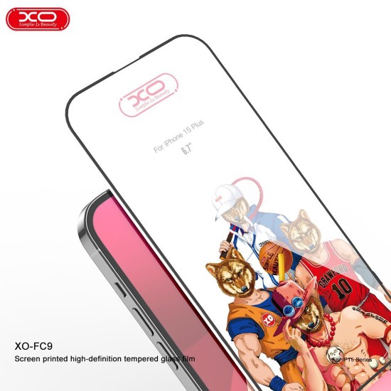 XO HC5 Full Screen Transparent HD Tempered Film 0.33MM for iPhone 15/15 Pro 6.1