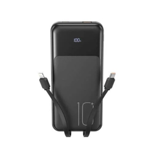 XO PR248 USB-C 20W/USB-A 22.5W Digital Display Fast Charging Mobile Power (comes with TYPE-C, Lightning cable) 10000mAh Black