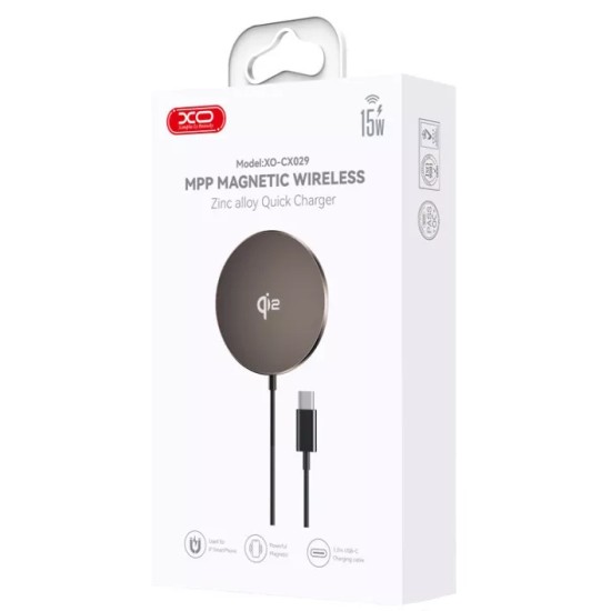 XO CX029 QI2 Magnetic 15W Wireless Charger Black XO CX029 QI2 Magnetic 15W Wireless Charger Black