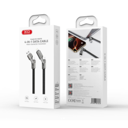 XO NB283 4-in-1 Braided Flat Cable/Data Cable Gray