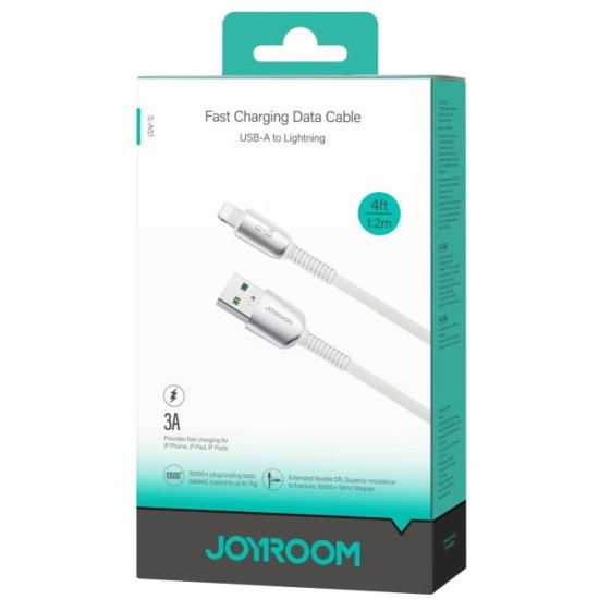 Joyroom S-A51 Cutting-Edge Series 3A Fast Charging Data Cable (USB-A to Lightning) 1.2m-Light Gray
