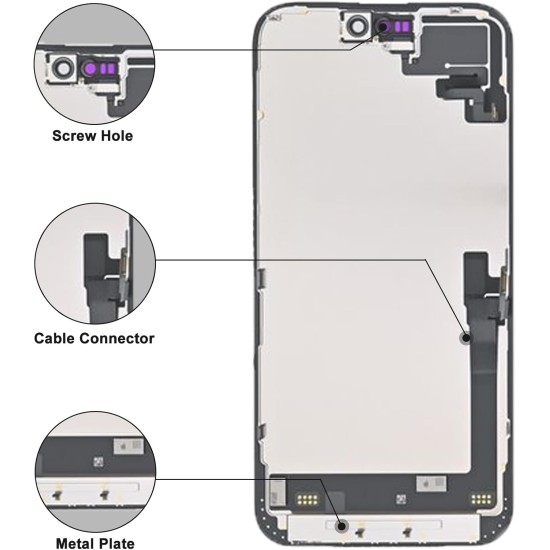 JH | Replacement LCD | For iPhone 16 Plus | FHD COF | Black