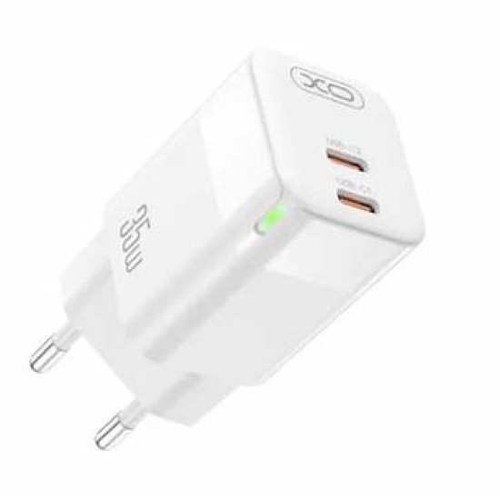 XO CE07(UK) Dual PD 35W GaN lamp display fast Charger White XO CE07(UK) Dual PD 35W GaN lamp display fast Charger White