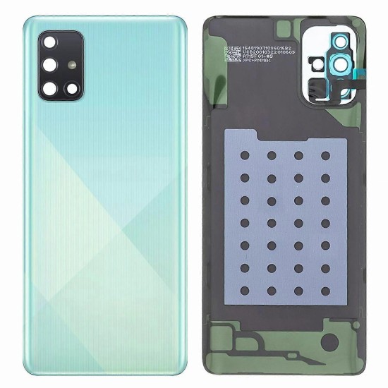 Replacement Original Camera Frame Back Cover for Samsung A71 Blue