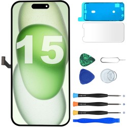 JH | Replacement LCD | For iPhone 15 | HD Plus | Black