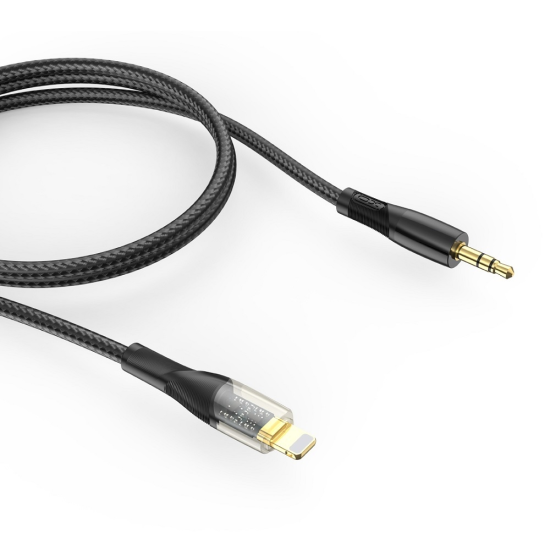 XO | Lightning to 3.5mm Transparent Audio Cable | NB-R241A | Black