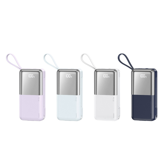 Remax | Cynlle Mini Power Bank With 2 Fast Charging Cables | RPP-678 | 20W+22.5W 10000 mAh | Purple