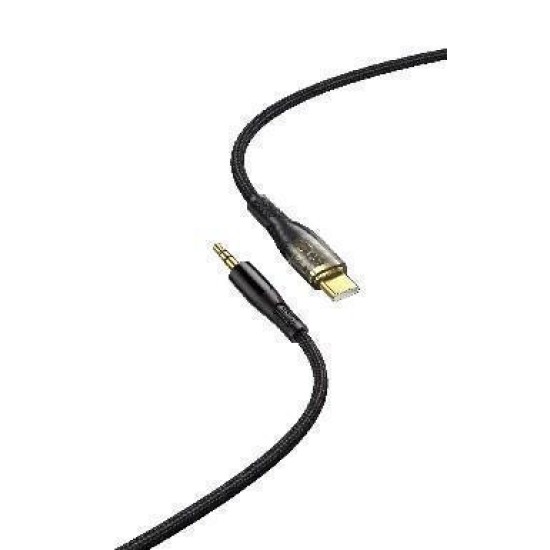 XO NB-R241B TYPE-C to 3.5 Transparent audio Cable Black