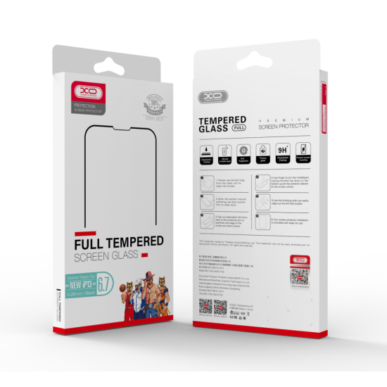 XO FC5 Full Screen Silkscreen HD Tempered Film 0.33MM for iPhone 15 Pro 6.1