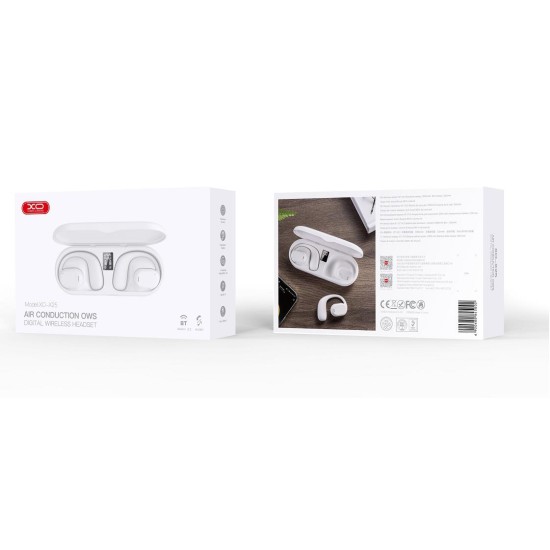XO X25 air conduction OWS digital display Bluetooth earphones White