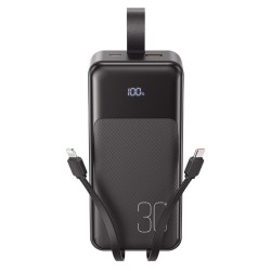 XO PR250 USB-C 20W/USB-A 22.5W Digital Display Fast Charging Mobile Power (comes with TYPE-C, Lightning cable) 30000mAh Balck