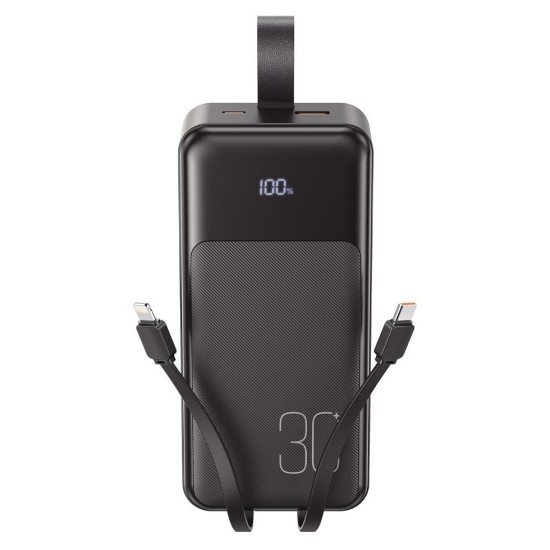 XO PR250 USB-C 20W/USB-A 22.5W Digital Display Fast Charging Mobile Power (comes with TYPE-C, Lightning cable) 30000mAh Balck