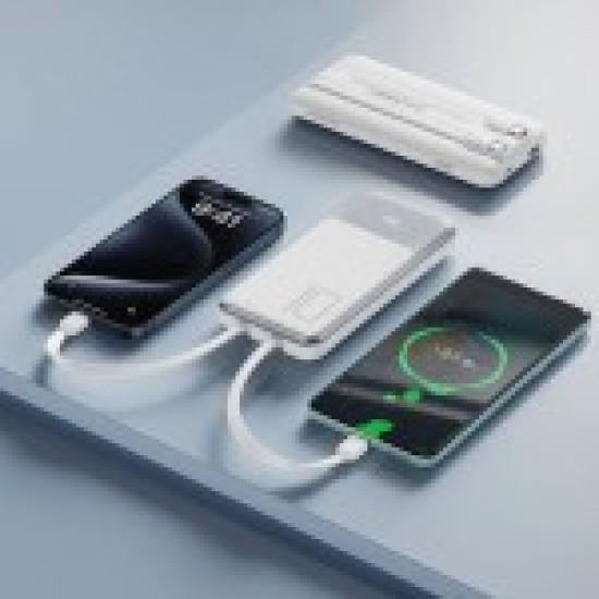 XO PR248 USB-C 20W/USB-A 22.5W Digital Display Fast Charging Mobile Power (comes with TYPE-C, Lightning cable) 10000mAh White XO PR248 USB-C 20W/USB-A 22.5W Digital Display Fast Charging Mobile Power (comes with TYPE-C, Lightning cable) 10000mAh White