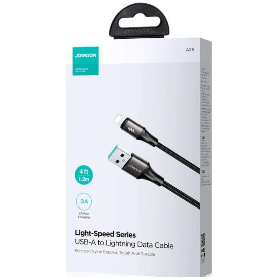 Joyroom SA25-AL3 Light-Speed Series 3A Fast Charging Data Cable (USB-A to Lightning) 1.2m Black Joyroom SA25-AL3 Light-Speed Series 3A Fast Charging Data Cable (USB-A to Lightning) 1.2m Black