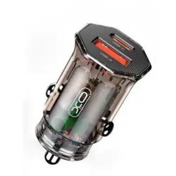 XO CC50 Transparent Design PD20W+QC3.0 18W fast Car Charger with Type-c Cable (Q189A)Brown