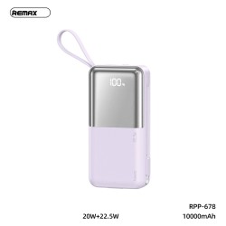 Remax | Cynlle Mini Power Bank With 2 Fast Charging Cables | RPP-678 | 20W+22.5W 10000 mAh | Purple