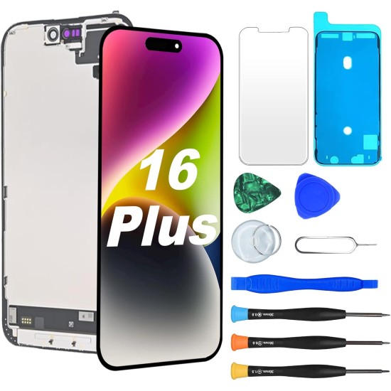 JH | Replacement LCD | For iPhone 16 Plus | FHD COF | Black