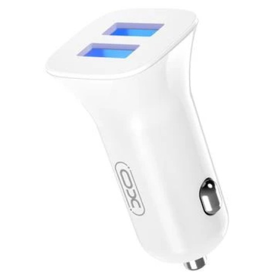 XO TZ08 Car Charger with Apple Cable White