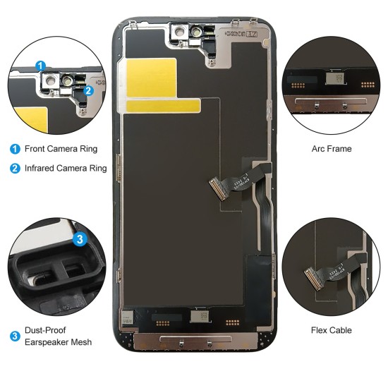 JH | Replacement LCD | For iPhone 14 Pro Max | HD Plus | Black