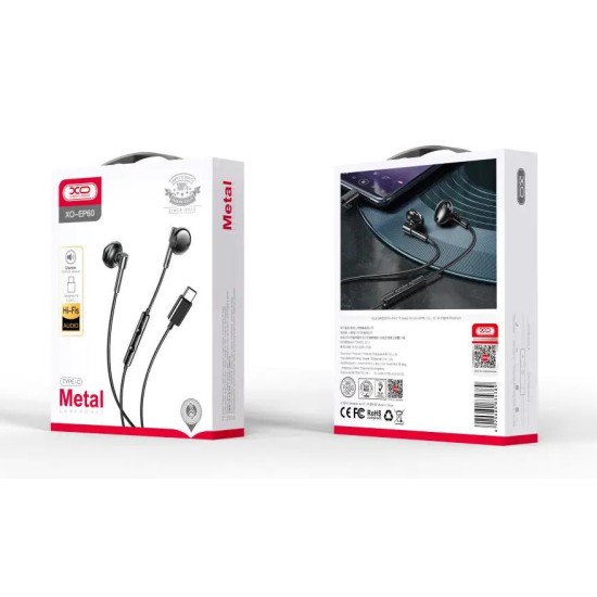 XO EP60 Transsion Type-C digital Decoding Metal Headphones (supporting mostly samsung )White