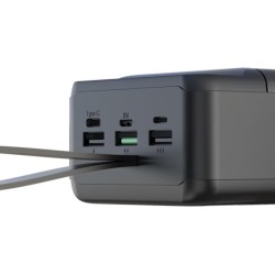 XO PR158 3-Input 3-output Large capacity fast charging power bank with light PD20W/QC22.5W 50000mAh Black