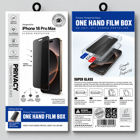 MMT Privacy Full Screen Tempered Glass Film For iPhone 18 Pro Max MMT Privacy Full Screen Tempered Glass Film For iPhone 18 Pro Max