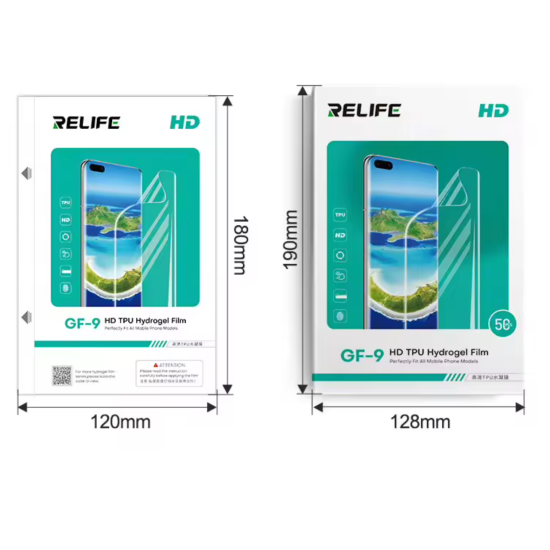 RELIFE GF-9 HD TPU Hydrogel Film For Film Cutting Machine （50 pcs）