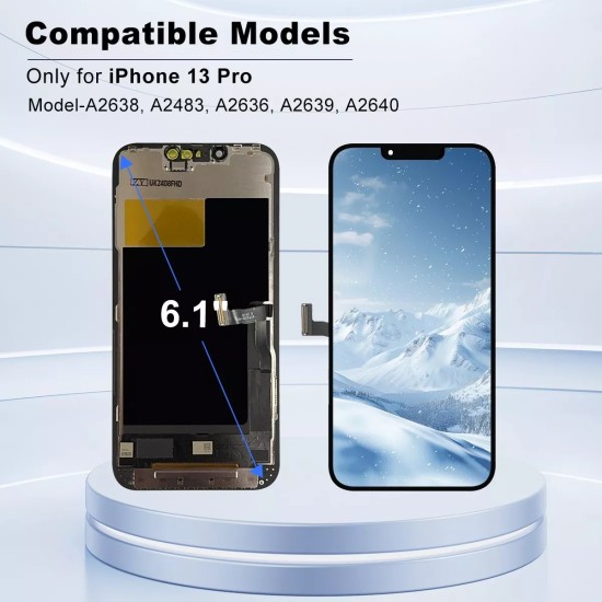 Replacement Soft OLED Touch Screen | For iPhone 13 Pro Max | With tempered glass & tools