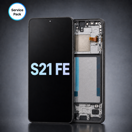 A.Replacement Service Pack OLED Screen With Frame for Samsung S21 FE Black A.Replacement Service Pack OLED Screen With Frame for Samsung S21 FE Black