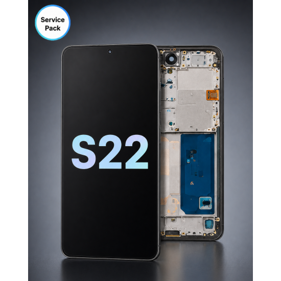 A.Replacement Service Pack OLED Screen With Frame for Samsung S22 Black A.Replacement Service Pack OLED Screen With Frame for Samsung S22 Black