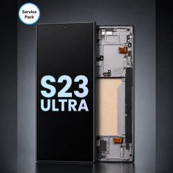 A.Replacement Service Pack OLED Screen With Frame for Samsung S23 Ultra Black