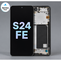 A.Replacement Service Pack OLED Screen With Frame for Samsung S24FE Black