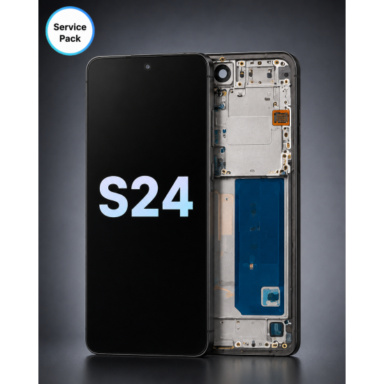 A.Replacement Service Pack OLED Screen With Frame for Samsung S24 Black A.Replacement Service Pack OLED Screen With Frame for Samsung S24 Black