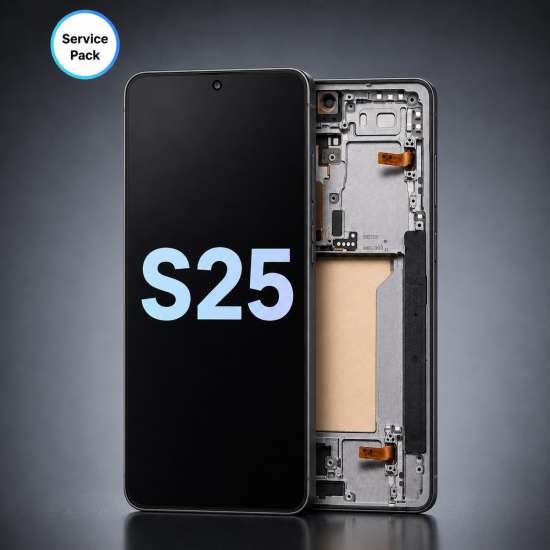 A.Replacement Service Pack OLED With Frame for Samsung S25 Black A.Replacement Service Pack OLED With Frame for Samsung S25 Black