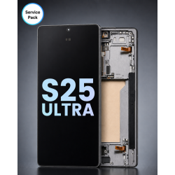A.Replacement Service Pack OLED Screen With Frame for Samsung S25 Ultra Black