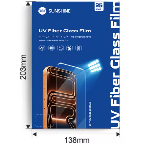 SUNSHINE SS-U300 HD UV Fibreglass Screen Protector Film – 25pcs SUNSHINE SS-U300 HD UV Fibreglass Screen Protector Film – 25pcs