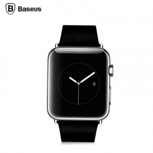 Baseus Genuine Leather Classic Buckle Watch Band Strap For Apple Watch 38mm Black