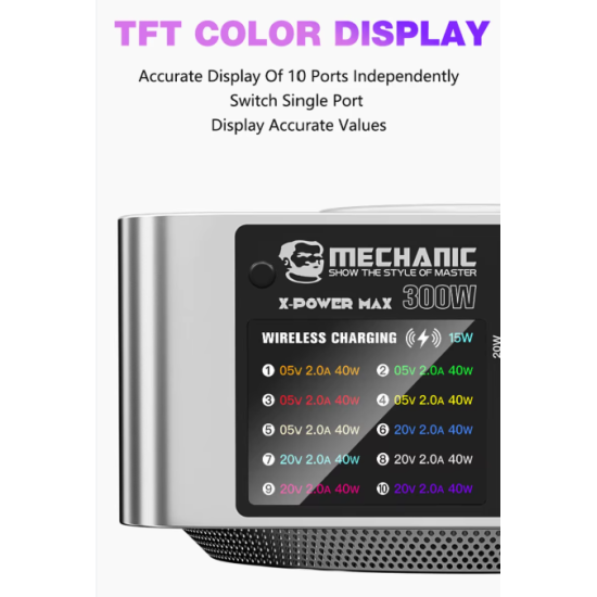 Mechanic 10 Ports Desktop Superfast Charger 300W X- Power Mechanic 10 Ports Desktop Superfast Charger 300W X- Power
