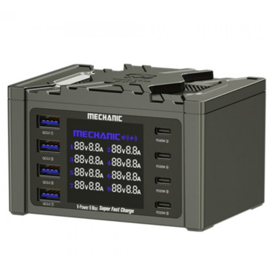 Mechanic V-Power 8 Ultra 160W 8-Port Desktop Fast Charger Mechanic V-Power 8 Ultra 160W 8-Port Desktop Fast Charger