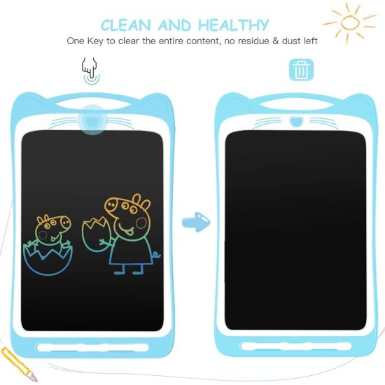 HB91 Cat Ears With lock 12 Inch Color LCD Writing Board Blue