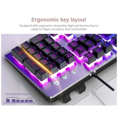 Gaming Keyboard Rainbow RGB LED Backlit Wired USB Illuminated For PC Laptop Xbox