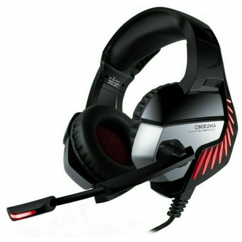Onikuma Gaming Headphone Headset For K5 Pro LED Light Noise Cancellation Red