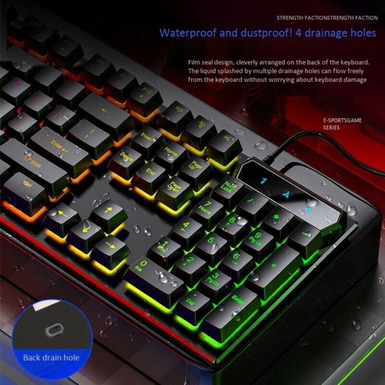 YINDIAO V4 Gaming Keyboard Mechanical Keyboard USB Wired Backlit Keyboard Black