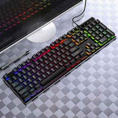 YINDIAO V4 Gaming Keyboard Mechanical Keyboard USB Wired Backlit Keyboard Black
