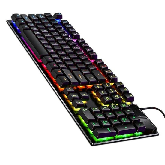 YINDIAO V4 Gaming Keyboard Mechanical Keyboard USB Wired Backlit Keyboard Black