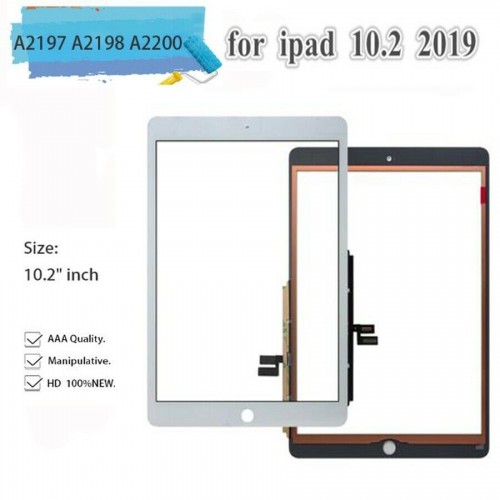 For iPad 7th Gen 10.2" A2197 A2198 A2200 Touch Screen Glass Digitizer White 