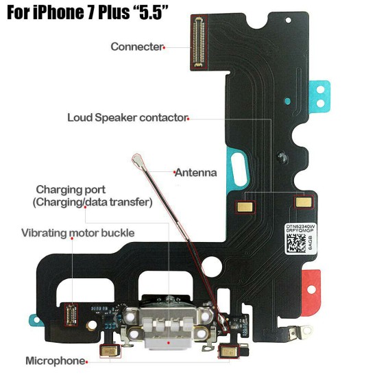 Replacement Original Charger Port Flex For iPhone 7 Plus Black