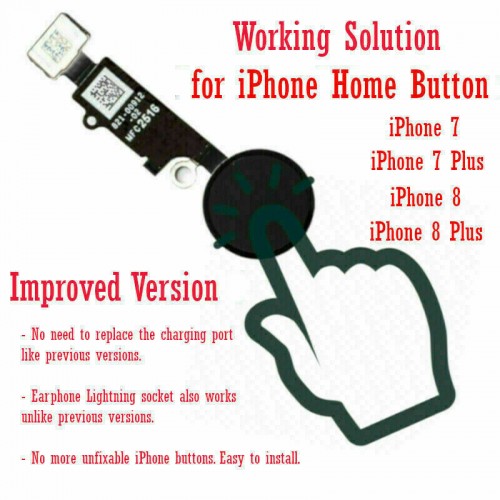 New iPhone 7/8 plus YF 4th Home Button Flex Cable Function Restore Upgrade Black