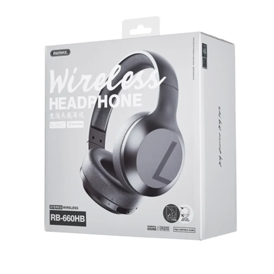 REMAX RB-660HB Wireless Bluetooth Over-Ear Stereo Headphones with Adjustable Headband – Black