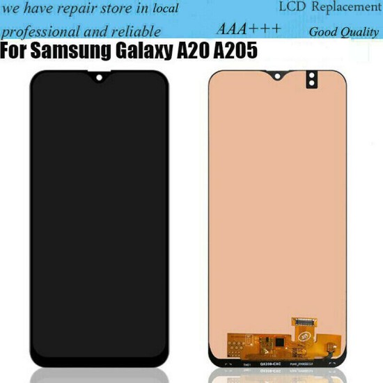 Replacement Incell LCD Touch Screen With Frame for Samsung A20 A205F Black
